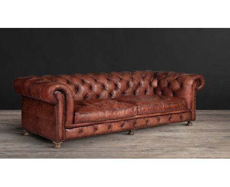 Westminster 2.5 Seater Vintage Cigar Leather Sofa  W220 X D97 X H74- Inspired By The Traditional Chesterfield, Westminster Co