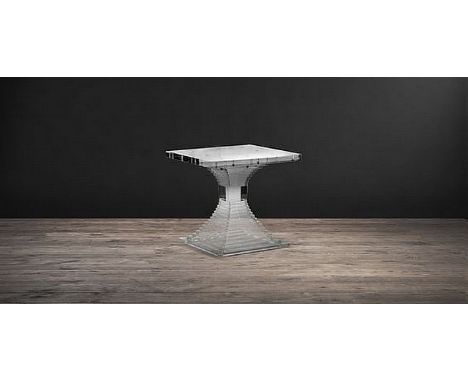 { Option of lots:  6190 } } Pyramid Sqr Side Table 60cm-Acrylic The roaring 1920’s saw the birth of the Art Deco movement in 