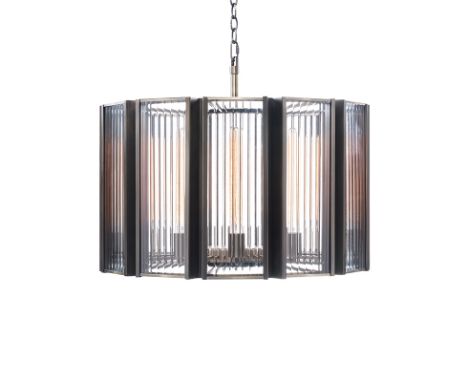 Elixir Round Pendant D100x60cm Fbrass 100 X 100 X 60cm  The Elixir Range Was Inspired By 1930's Strict Geometrical Glass And 