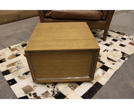 Stratford Side Stable Honey Oak & Brushed Steel 50 X 50 X 37cm  The Stratford Side Table Combines Function And Style To Creat