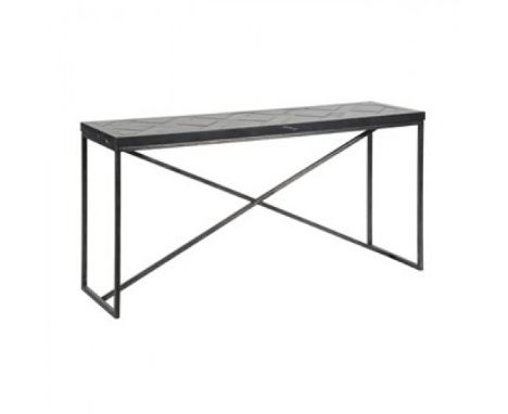 Versailles Console Table Marble Black Honed + Iron 153 X 45 X 76cm Rrp 1220