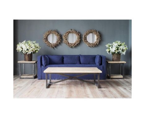 Jola Sofa  and Armchair comprising of 2 Seater Galata Linen Blue 162x92x80cm RRP £ 2214 and a Jola Sofa 1 Seater Galata Linen