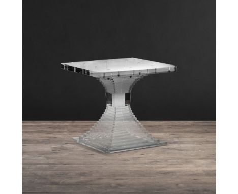 Pyramid Sqr Side Table 60cm-Acrylic The roaring 1920’s saw the birth of the Art Deco movement in France, celebrating clean si