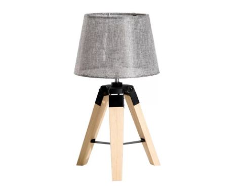 { Option of lots:  3 } } } } Contemporary Tripod 45cm Table Lamp with Pleated Silver Linen Shade Require Halogen Bulb 40W (UK