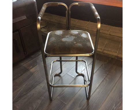 Circuit Bar Stool Black & Brushed Steel 47 X 48 X 101.5cm  Connect With Friends Over Energetic Conversation With The Circuit 