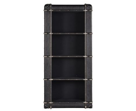 Globetrekker Single Bookcase Orbit Old Saddle Black And Black 85.5 X 44.5 X 186cm  The Globetrekker Collection By The Designe