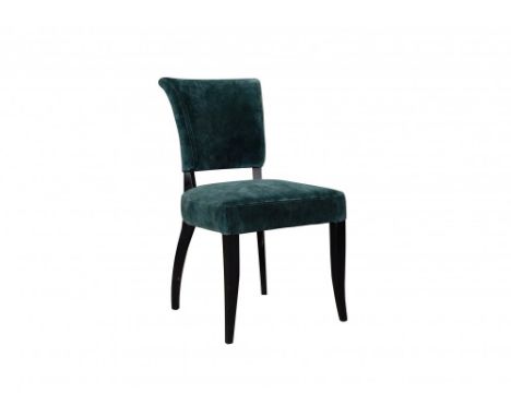 Mimosa Dining Chair Vintage Moleskin Teal & Weathered Oak 47 X 56 X 100cm Inspired By The Art Nouveau Period The Mimosa Dinin