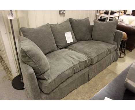 Elegant Oak Sofa 3 Seater -Scriffy Linen Gorse 224 X 100.5 X 107cm  RRP  £3600