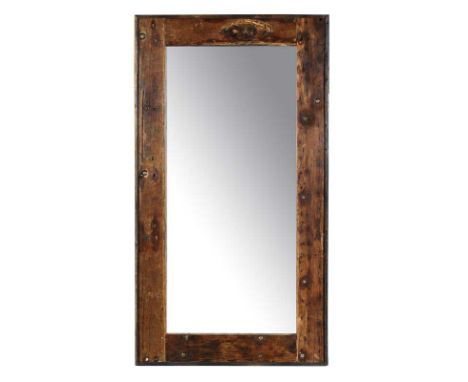 Axel Tall Mirror Natural Genuine Reclaimed  Vintage Boat Wood White Wash 135 X 5 X 245cm  The Axel Tall Mirror Crosses Old Wo