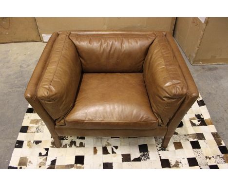 Reggio Sofa 1 Seater -Old Saddle Nut Leather  107 X 84 X 68cm  The Reggio High Back Compact Sofa Collection Is A Hand Crafted