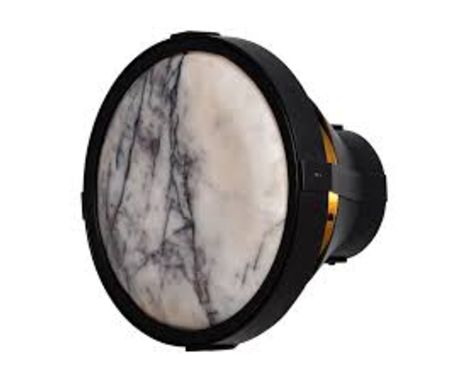 Apollo Round Sconce Lighting Moonstone &amp; Matt Black (Uk) 27x20x27cm RRP £ 660