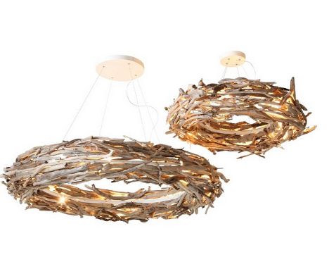 L187 Sorlak Pendant Lighting 160cm Drift Wood & Whi(Uk) 160x160x50cm RRP  £ 2877