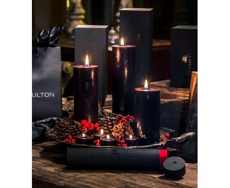 { Option of lots:  120, 121, 122 } } } } 6 X Pillar Candle Medium (20cm) With Leather Scent Matt Black 20 X 7 X 7cm  Handcraf