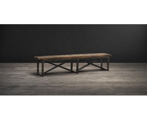 Axel Bench-Genuine Reclaimed Vintage Boat Wood  Natural 213.3 X 40 X 45cm  The Axel Range Crosses Old World And Industrial Wi
