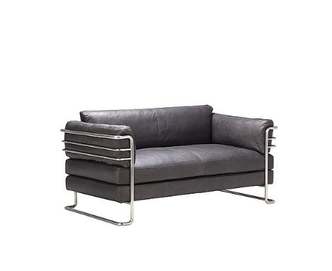 Lexi Sofa 2 Seater Maracana Black & Brushed Steel 155x82x76cm RRP  £ 3579