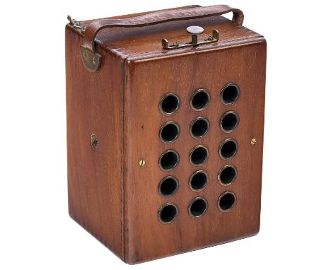 Royal Mail Photo Stamp Camera, 1907Butcher & Sons, London. 15-linsige Original-Briefmarkenkamera mit Messingetikett an der Se