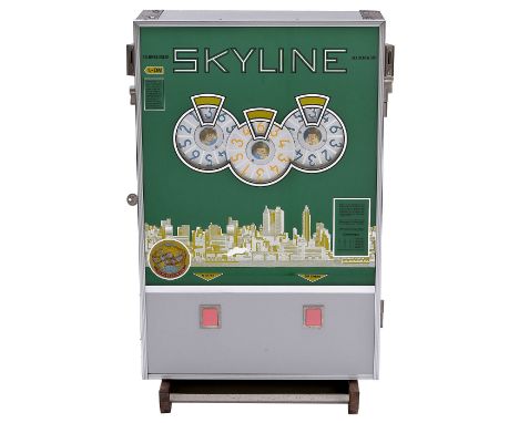 Geldspielautomat "Skyline", 1964Bergmann, Hamburg. Elektromechanischer Spielautomat, umgerüstet auf Euro, Einsatz: 5 Euro-Cen