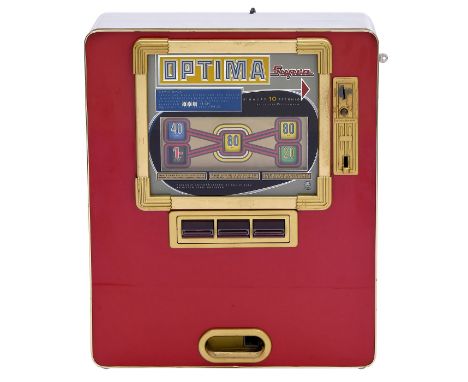 Geldspielautomat "Optima Supra", 1965Günter Wulff Apparatebau. Elektromechanischer Spielautomat, Einsatz: 10 Pfennig, Höchstg