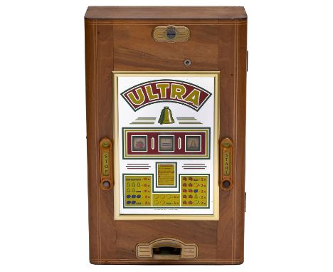 Geldspielautomat "Ultra Glocke", 1955Bergmann, Hamburg. Elektromechanischer Spielautomat, Einsatz: 10 Pfennig, Höchstgewinn: 