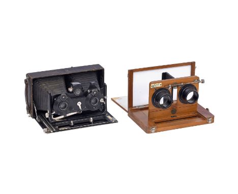 Stereo-Ideal und Stereobetrachter, ab 19101) ICA, Dresden. Stereo-Ideal 650, für 9 x 18 cm, Nr. B99978, Zeiss Doppel-Amatar 6