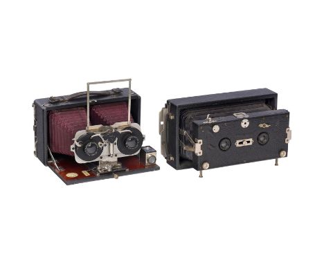 Wünsche Lola Stereo und Dr. Krügener Delta-Stereo1) E. Wünsche, Reick bei Dresden. Lola Stereo, Spreizen-Stereokamera für Pla