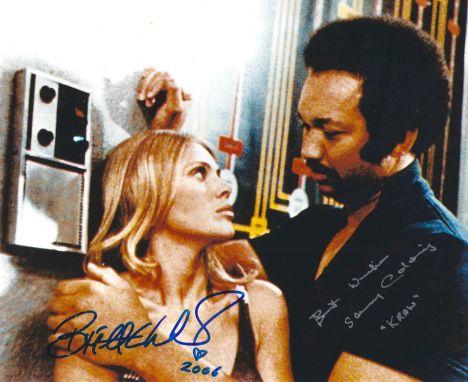 Britt Ekland and Sonny Caldinez, the Man With the Golden Gun signed 10x8 inch colour photo James Bond. Britt Ekland is a Swed
