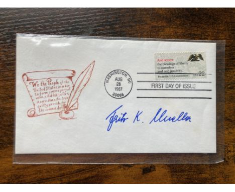 WW2 Von Braun Rocket Scientist Fritz Mueller signed US FDC. Good condition. All autographs come with a Certificate of Authent