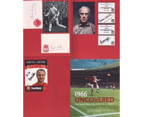 1966 Uncovered: The Unseen Story of the World Cup in England hardback book with signed photos and card attached to front page