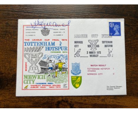 Tottenham football legend Jimmy Greaves signed rare 1973 Tottenham v Spurs League Cup final Dawn football cover. Spurs won 1: