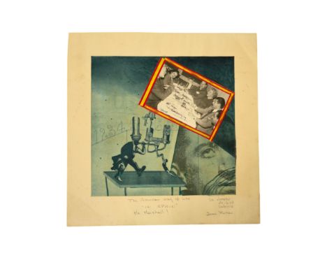 Juan Renau signed original aquatint titled 'The American Way of Life. In Spain. Mr Marshall!' Attached to the front black and