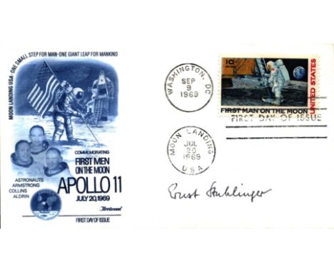 WW2 Rocket Scientist Ernst Stuhlinger signed rare 1969 Apollo 11 Moon landing FDC. Ernst Stuhlinger was a German American ato