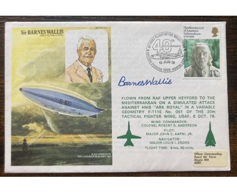 WW2 Dambuster Bouncing bomb inventor Barnes Wallis signed Historic Aviators FDC. Sir Barnes Neville Wallis CBE FRS RDI FRAeS 