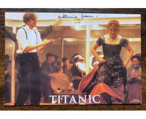 Titanic survivor Millvina Dean signed scarce movie scene colour postcard. Dance scene with Di Caprio. Numbered 11 of 50 issue