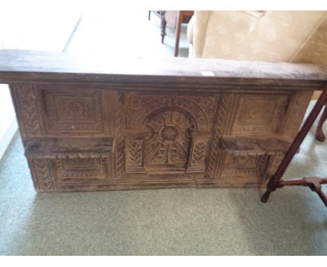 18thC Carved Oak dresser back arched panel and shelves, Condition - Overall good in need of cleaning 