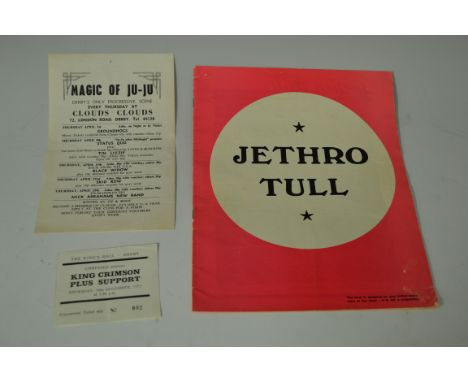 Pop Memorabilia - King Crimson ticket stub Kings Hall Derby November 16th 1972, the who, Jethro Tull, Free, The Nce, Pentangl