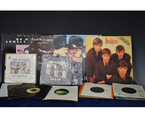 Vinyl Records 7" singles: The Beatles - All My Loving E.P., Love Me Do, Please Please Me, Twist & Shout (US Oldies 45 issue),