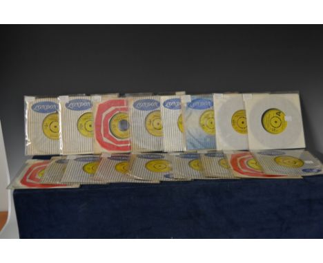 London Records, Demonstration Records: Yellow Label  7" 45 r.p.m. singles  - The Velvets - Laugh / Lana; The Flips - Rockin' 