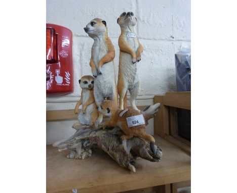 Large resin model of some meerkats