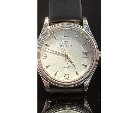Gents Zenith Espado swiss made quartz watch with date, not currently ticking possibly requires a battery 