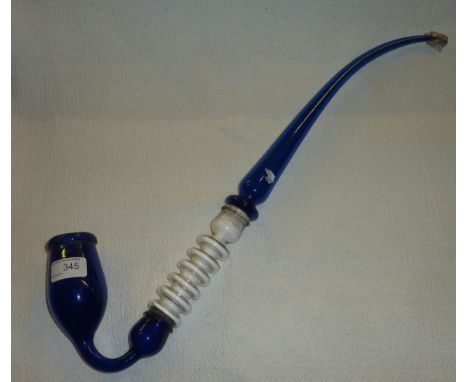 Blue glass hookah pipe