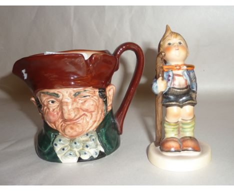 Small Royal Doulton character jug and a Hummel figurine