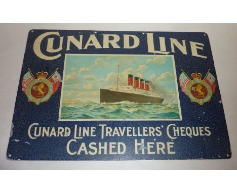 Small enamel 'Cunard Line' sign