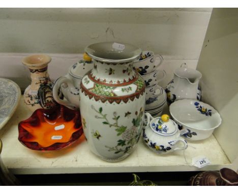 Spode "Blue Bird" teaset, Oriental vases, etc.