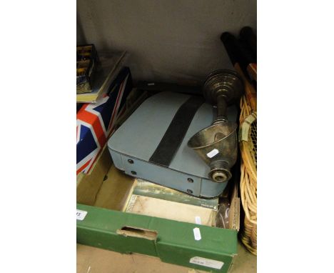 A Plated lamp, a portable typewriter & various ephemera