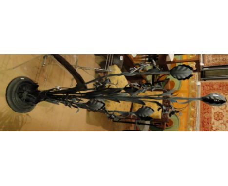 A Pressed metal flower design standard lamp