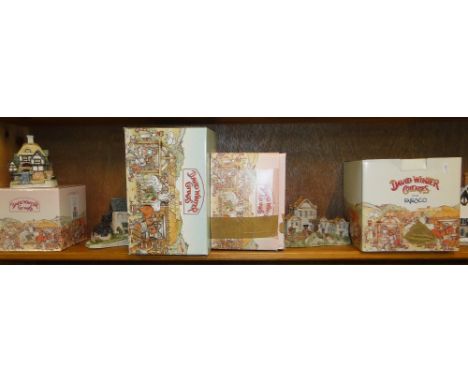 David Winter West Country Collection Cornish engine house, boxed and 3 other boxed David Winter cottages.