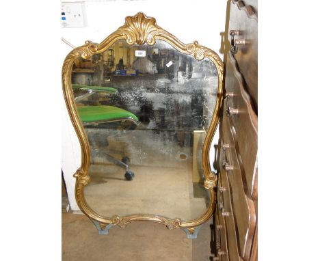A Carved gilt framed console mirror