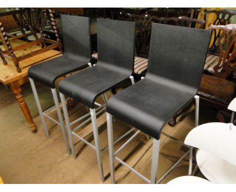 Set of 3 Vitra .03 bar stools, designed by Maarten van Severen, impressed maker's label to underside