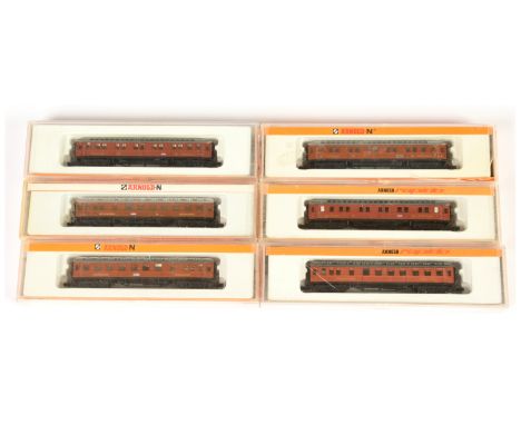 Arnold N Gauge DRG Group of coaches - to include 3361 Sleeping coach,&nbsp;3370 Speiswagen buffet/restaurant coach, plus othe