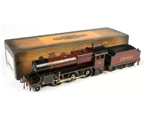 Bassett-Lowke O Gauge 2-6-0 Loco and Tender LMS maroon "Mogul" No.13000, Live Steam. Condition is Good to Good Plus in Good h